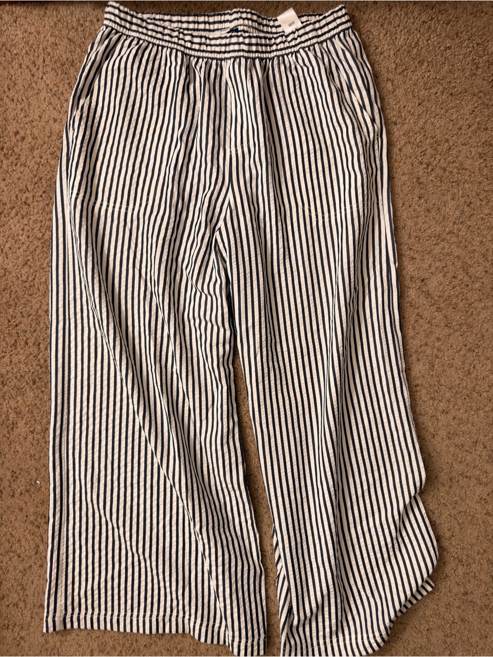 Splendid black & White Striped Lightweight Wide-Leg Pants